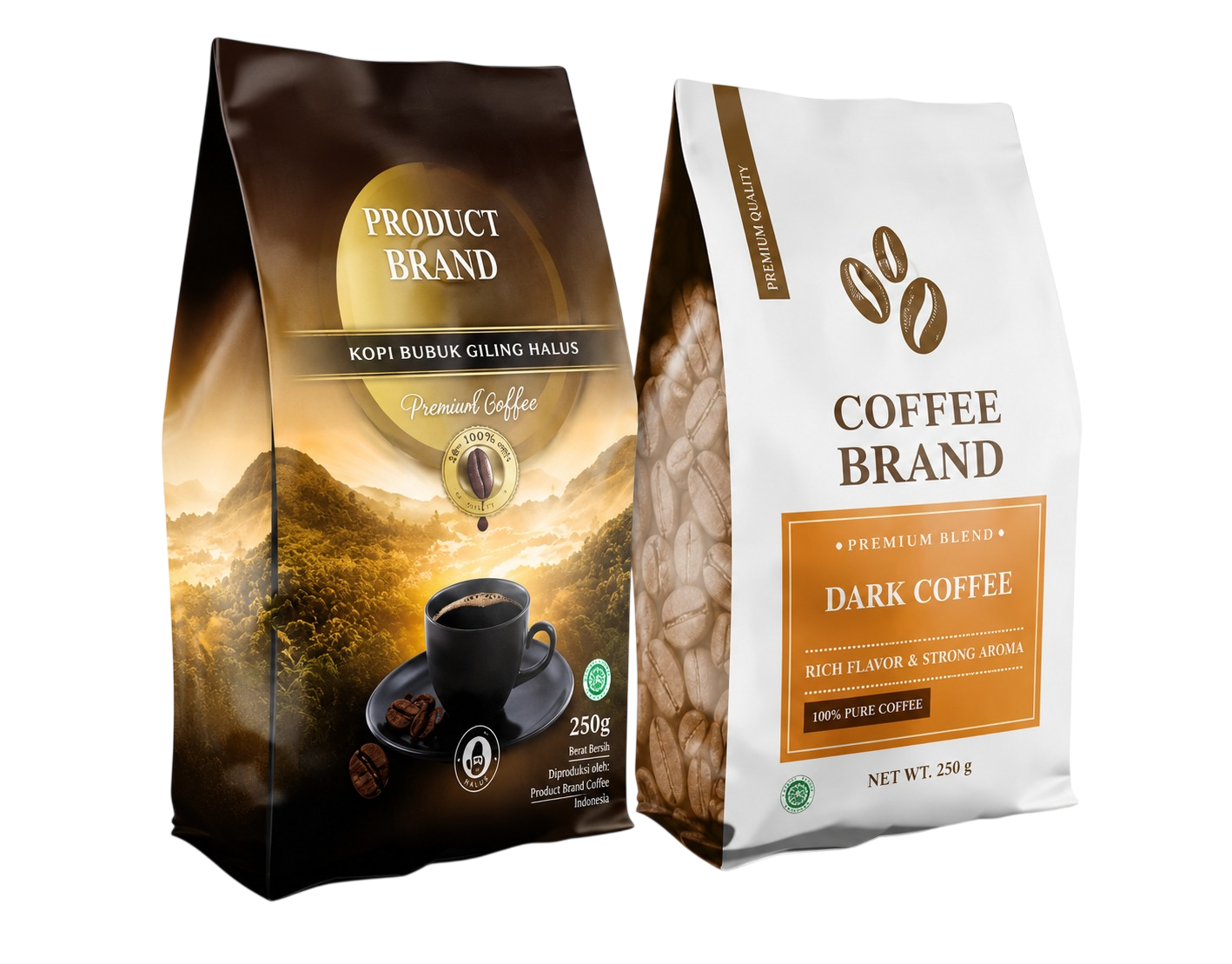 Packaging mockup standing pouch